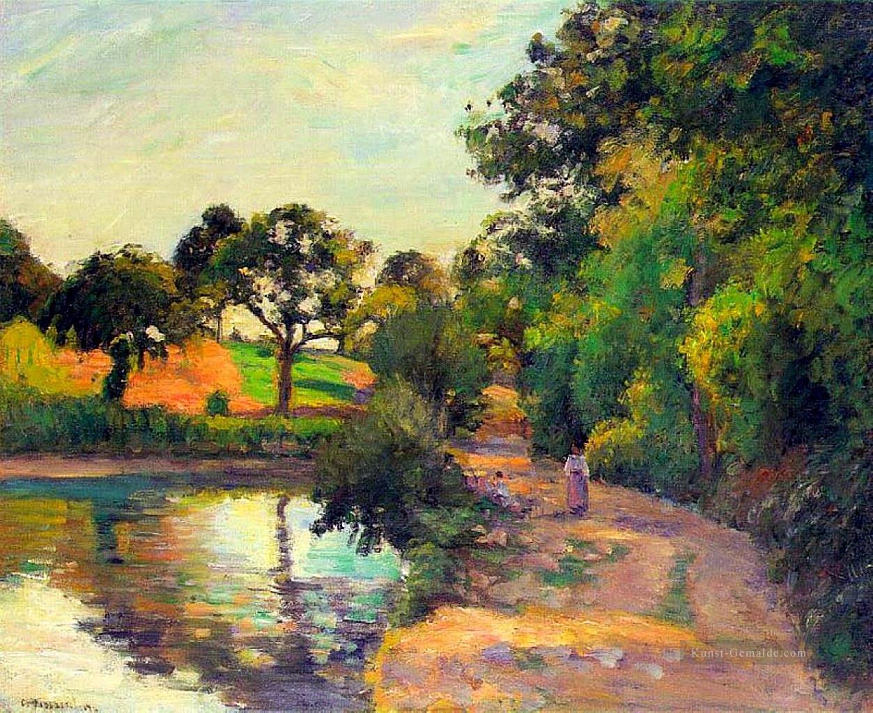 Brücke bei Montfoucault 1874 Camille Pissarro Landschaft Fluss Ölgemälde